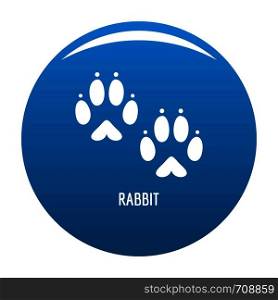 Rabbit step icon vector blue circle isolated on white background . Rabbit step icon blue vector