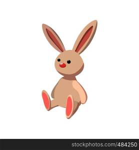 Rabbit toy cartoon icon on a white background. Rabbit toy cartoon icon