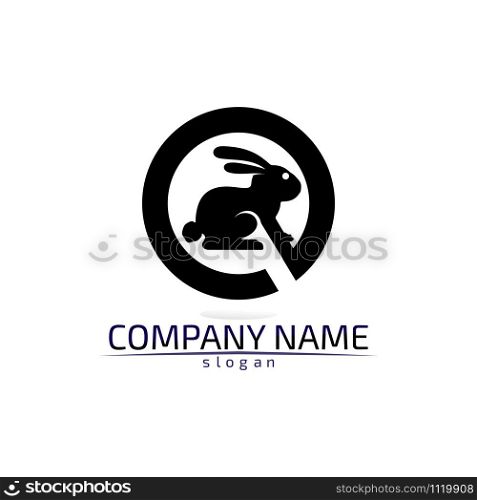 Rabbit vector Logo template and animal icon design