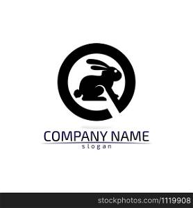 Rabbit vector Logo template and animal icon design