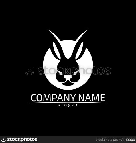 Rabbit vector Logo template and animal icon design