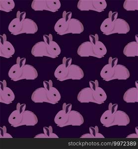 Rabbits pattern, illustration, vector on white background
