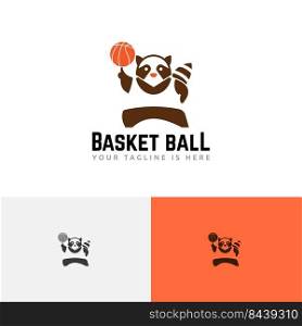 Raccoon Basketball Sport Club Games Healthy Life Logo