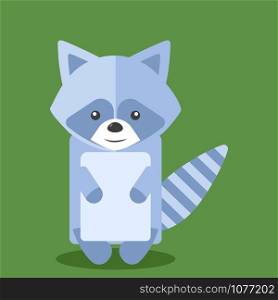 Raccoon, illustration, vector on white background.