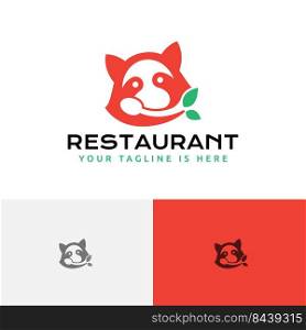 Raccoon Restaurant Natural Food Kid Meal Logo