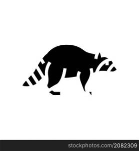 raccoon wild animal glyph icon vector. raccoon wild animal sign. isolated contour symbol black illustration. raccoon wild animal glyph icon vector illustration