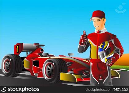 Race car driver vector image