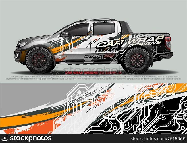 race car Livery for vehicle wrap design vector