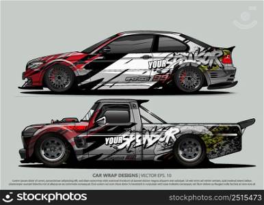 race car Livery for vehicle wrap design vector