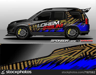 Race car livery graphic vector designs. abstract background for vehicle vinyl wrap