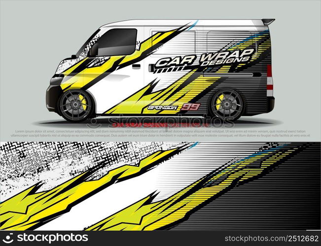 Race car wrap design vector for vehic≤vinyl sticker and automotive decal livery