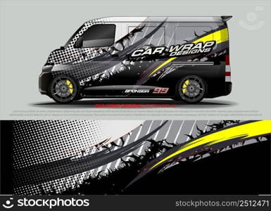 Race car wrap design vector for vehicle vinyl sticker and automotive decal livery