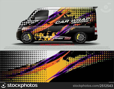 Race car wrap design vector for vehicle vinyl sticker and automotive decal livery