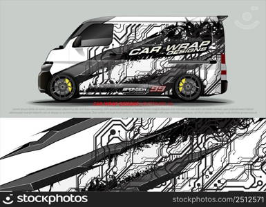 Race car wrap design vector for vehicle vinyl sticker and automotive decal livery