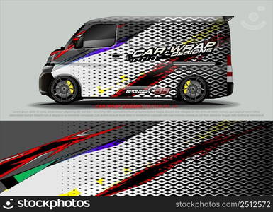 Race car wrap design vector for vehicle vinyl sticker and automotive decal livery