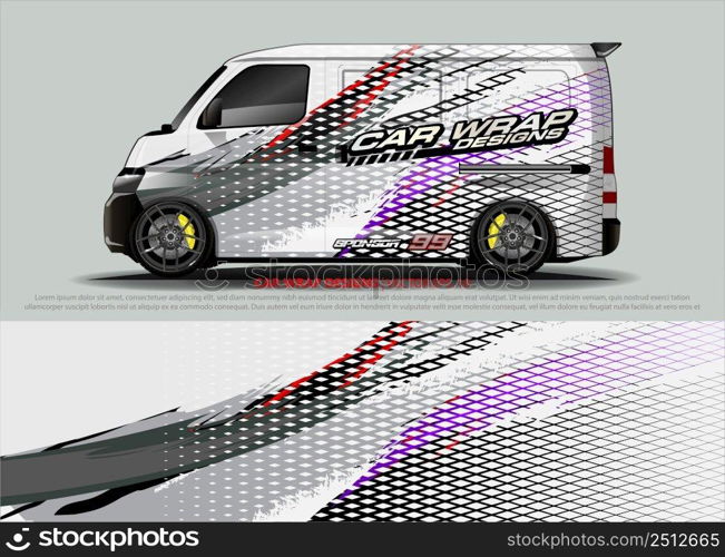 Race car wrap design vector for vehicle vinyl sticker and automotive decal livery