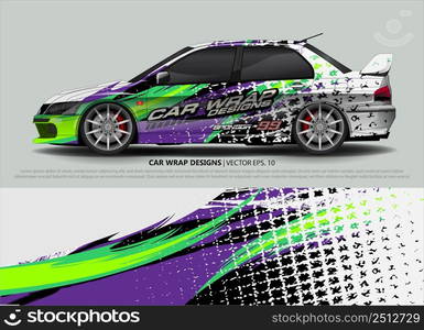 Race car wrap design vector for vehicle vinyl sticker and automotive decal livery