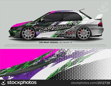 Race car wrap design vector for vehicle vinyl sticker and automotive decal livery