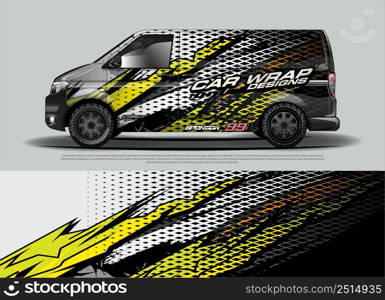 Race car wrap design vector for vehicle vinyl sticker and automotive decal livery