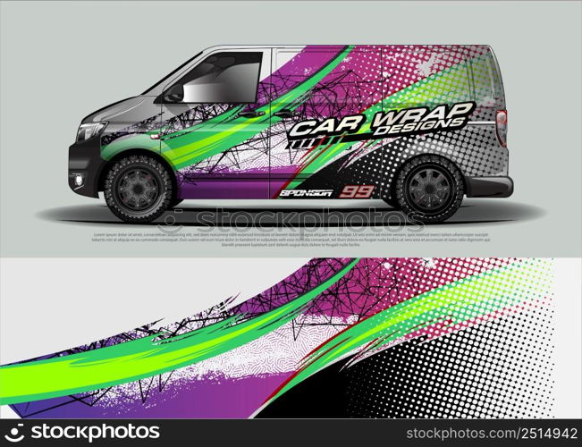 Race car wrap design vector for vehicle vinyl sticker and automotive decal livery