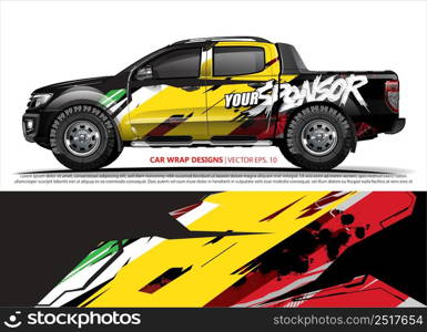 Race car wrap design vector for vehicle vinyl sticker and automotive decal livery