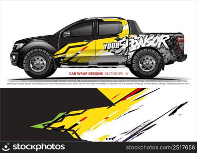 Race car wrap design vector for vehicle vinyl sticker and automotive decal livery