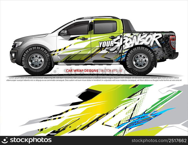 Race car wrap design vector for vehicle vinyl sticker and automotive decal livery