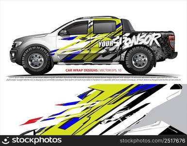 Race car wrap design vector for vehicle vinyl sticker and automotive decal livery