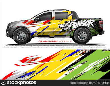 Race car wrap design vector for vehicle vinyl sticker and automotive decal livery