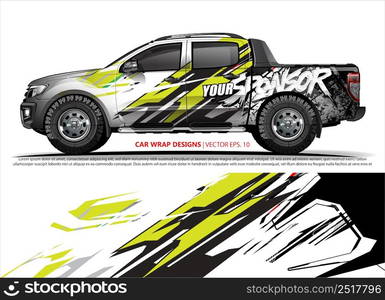 Race car wrap design vector for vehicle vinyl sticker and automotive decal livery