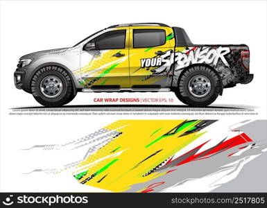 Race car wrap design vector for vehicle vinyl sticker and automotive decal livery