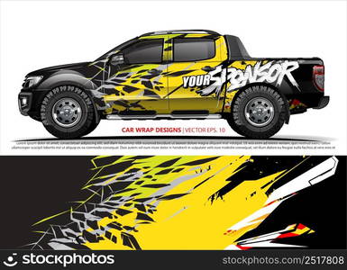 Race car wrap design vector for vehicle vinyl sticker and automotive decal livery