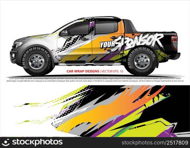 Race car wrap design vector for vehicle vinyl sticker and automotive decal livery