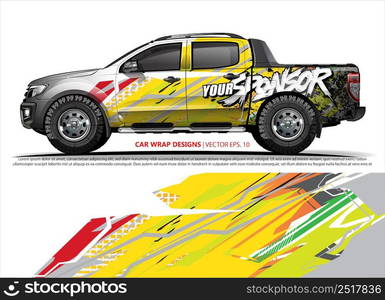 Race car wrap design vector for vehicle vinyl sticker and automotive decal livery