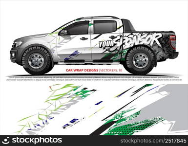 Race car wrap design vector for vehicle vinyl sticker and automotive decal livery