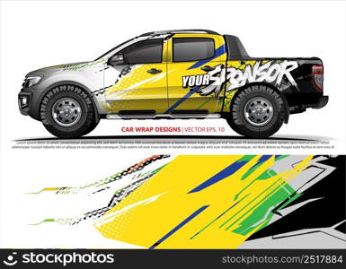 Race car wrap design vector for vehicle vinyl sticker and automotive decal livery