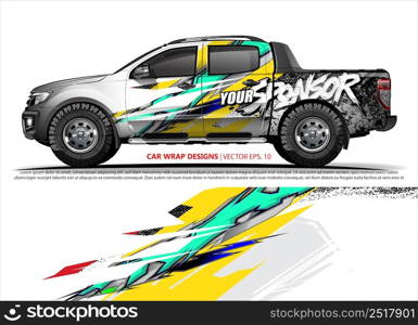 Race car wrap design vector for vehicle vinyl sticker and automotive decal livery