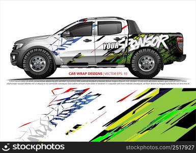 Race car wrap design vector for vehicle vinyl sticker and automotive decal livery