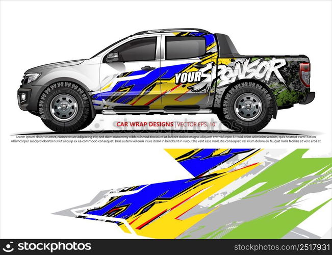 Race car wrap design vector for vehicle vinyl sticker and automotive decal livery