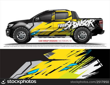 Race car wrap design vector for vehicle vinyl sticker and automotive decal livery