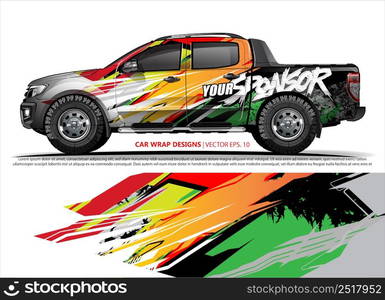 Race car wrap design vector for vehicle vinyl sticker and automotive decal livery