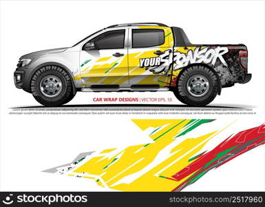 Race car wrap design vector for vehicle vinyl sticker and automotive decal livery