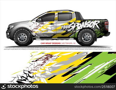 Race car wrap design vector for vehicle vinyl sticker and automotive decal livery