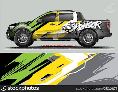 Race car wrap design vector for vehicle vinyl sticker and automotive decal livery