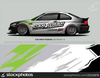 Race car wrap design vector for vehicle vinyl sticker and automotive decal livery