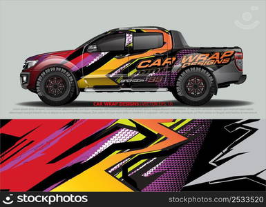 Race car wrap design vector for vehicle vinyl sticker and automotive decal livery