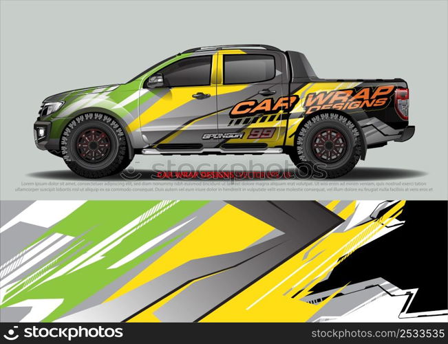 Race car wrap design vector for vehicle vinyl sticker and automotive decal livery