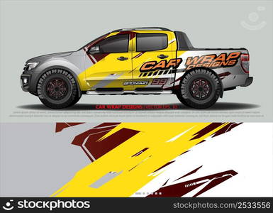 Race car wrap design vector for vehicle vinyl sticker and automotive decal livery