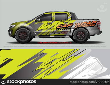 Race car wrap design vector for vehicle vinyl sticker and automotive decal livery