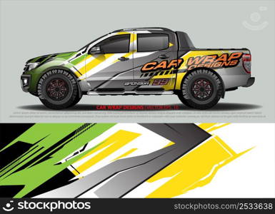 Race car wrap design vector for vehicle vinyl sticker and automotive decal livery